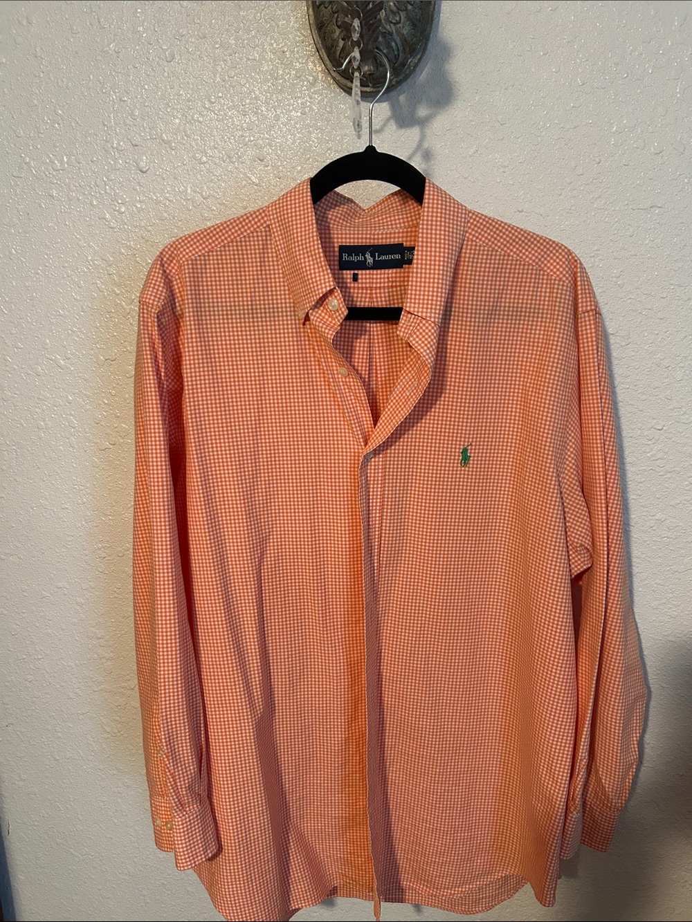 Ralph Lauren Orange Gingham Button-Down Shirt